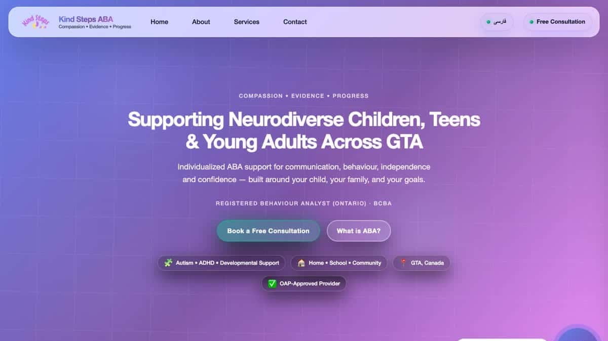 Kind Steps website designed by MiLink